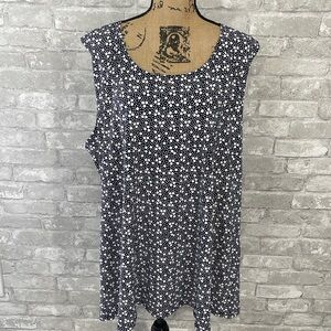 Marina Navy Circle Print Sleeveless Top